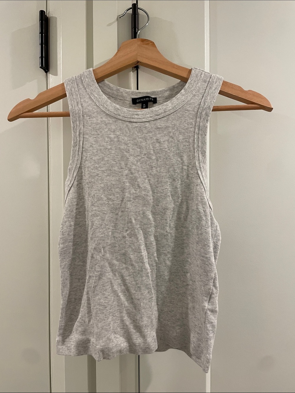 Dynamite Light Gray Ribbed Racerback Tank